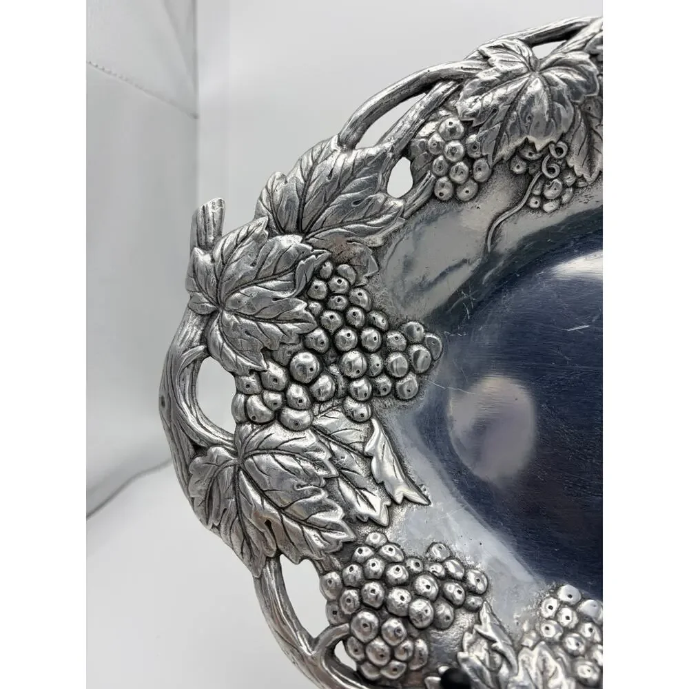Arthur Court Oval Grape Serving Tray Dish 1990 Signed 13